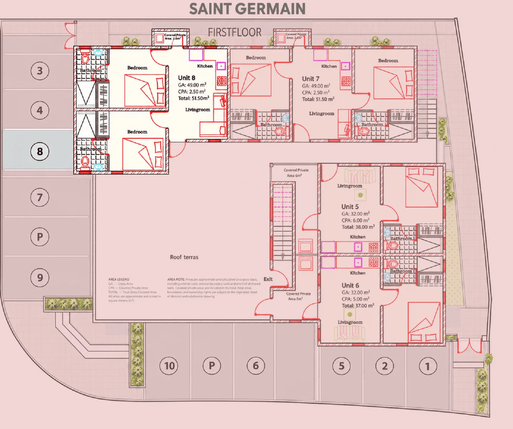 saint-germain-aruba-first-floor-unit-8-floor-plan